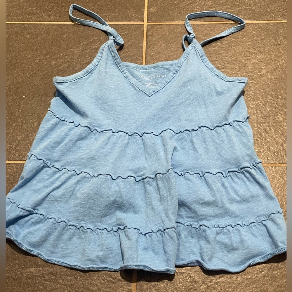 bright blue american eagle tank top size small perfect condition hardly worn